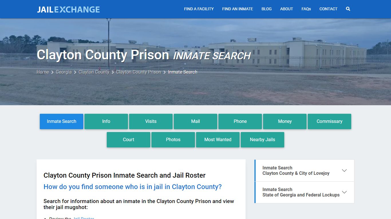 Clayton County Prison Inmate Search - Jail Exchange