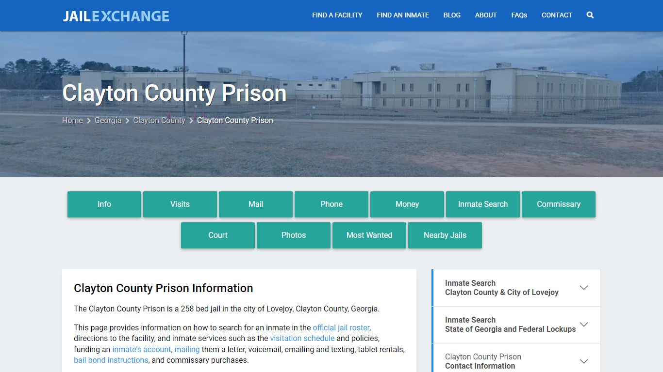 Clayton County Prison, GA Inmate Search, Information - Jail Exchange